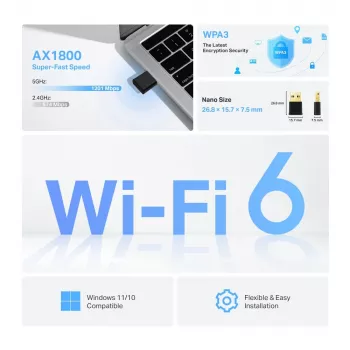 TP-Link Archer AX1800 Nano Adaptador USB Wi-Fi 6