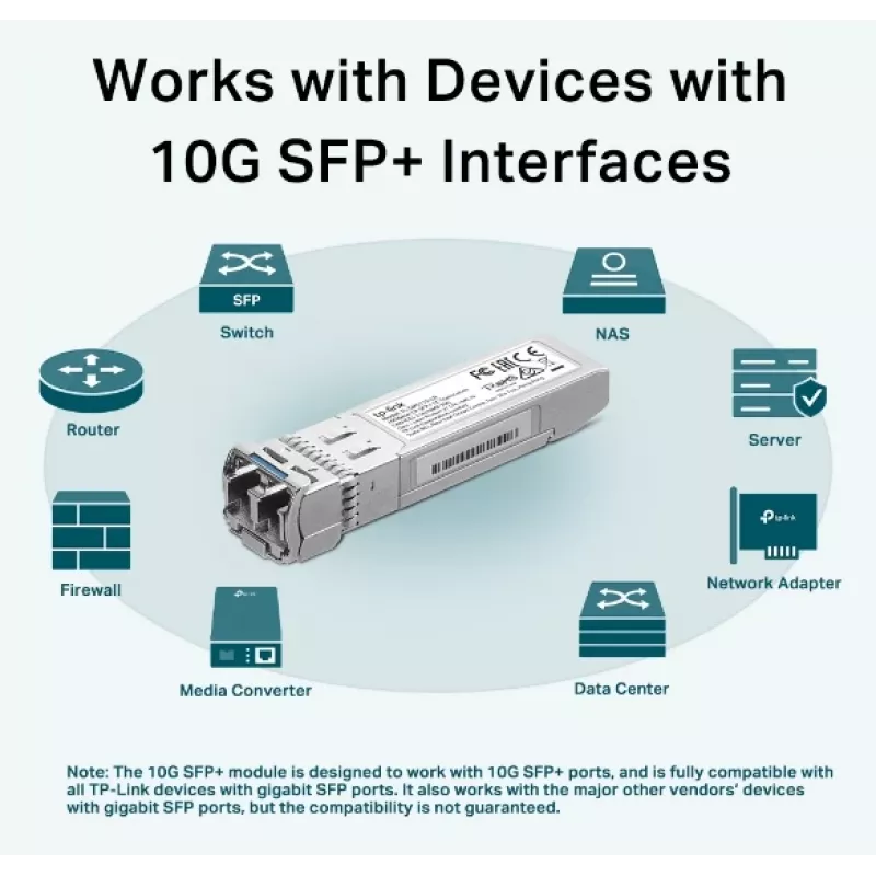 TP-Link Transceptor SFP+ 10Gbase-LR LC, fibra óptica, 10000 Mbit/s, SFP+, LC, 9/125 µm, LR