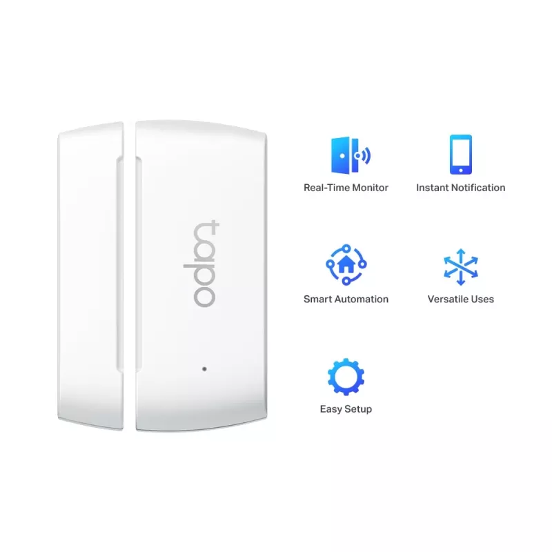 TP-Link Tapo Sensor de contacto inteligente, inalámbrico, blanco, 922 MHz, puerta/ventana, 0 - 40 °C, CR2032