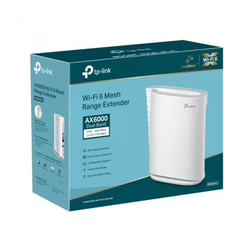 Extensor de red TP-Link RE900XD, repetidor de red, blanco, 10, 100, 1000, 2500 Mbit/s