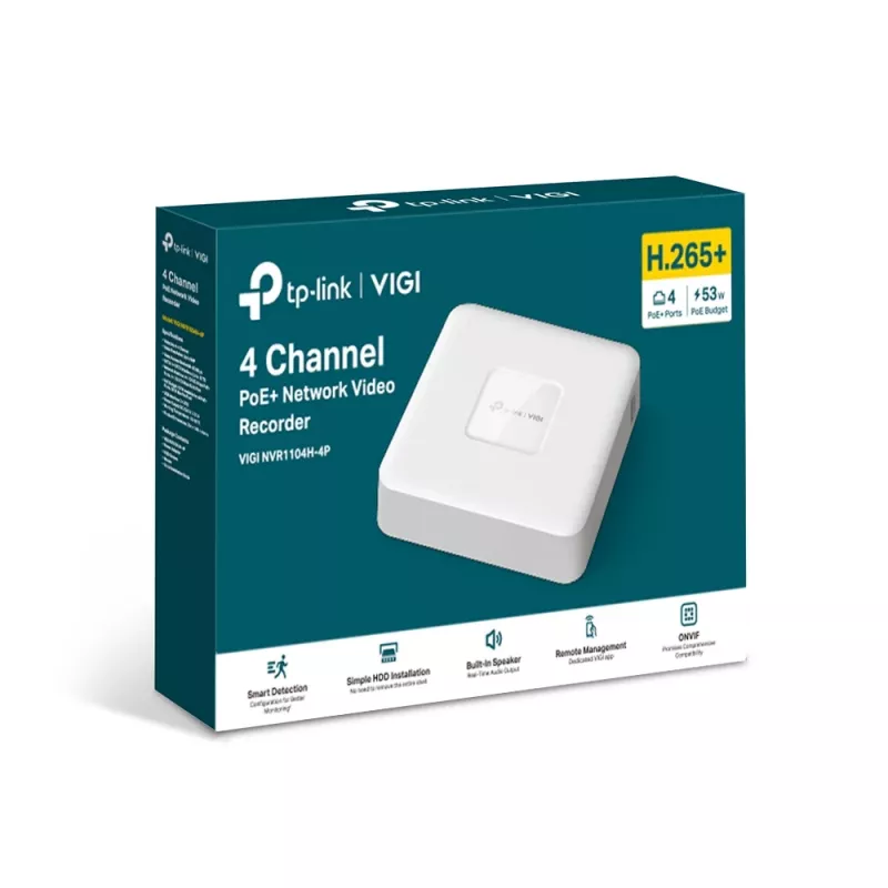 Grabador de vídeo en red PoE+ de 4 canales TP-Link VIGI