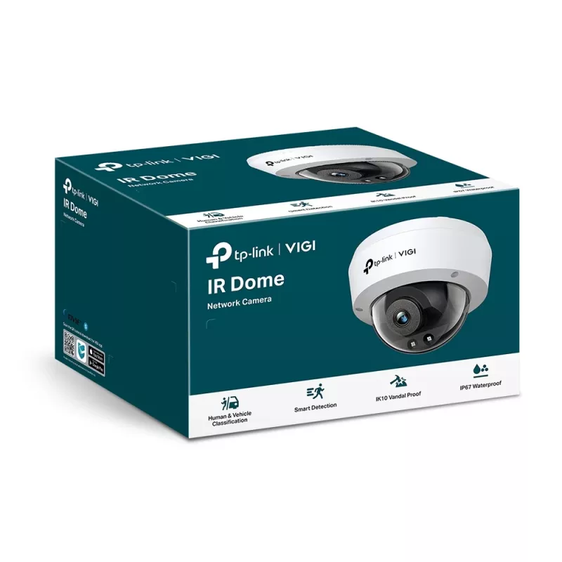 Cámara de red tipo domo IR TP-Link VIGI 4MP, cámara de seguridad IP, interior y exterior, por cable, CE, BSMI, VCCI, ONVIF, techo/pared, negra, blanca