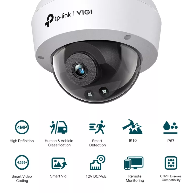 Cámara de vigilancia IP TP-Link VIGI 4MP IR Dome