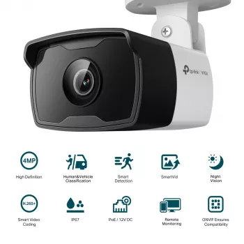 Cámara de vigilancia tipo bala TP-Link VIGI C340I 2.8MM, cámara de seguridad IP, exterior, 2560 x 1440 píxeles, techo/pared/mástil