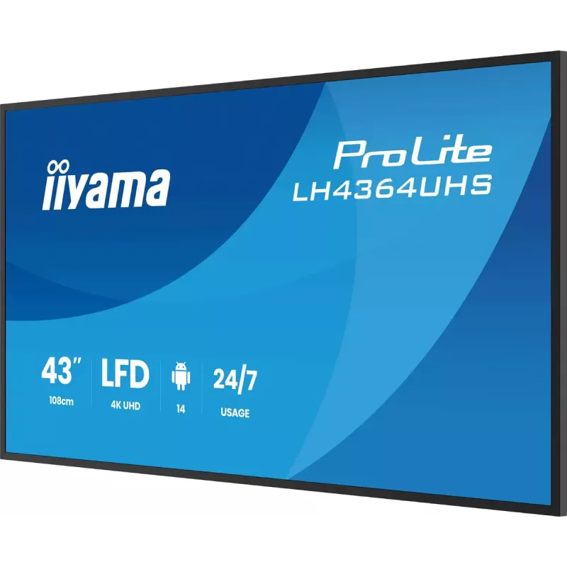Pantalla plana de señalización digital iiyama LH4364UHS-B1AG 43 pulgadas LED 4K Ultra HD