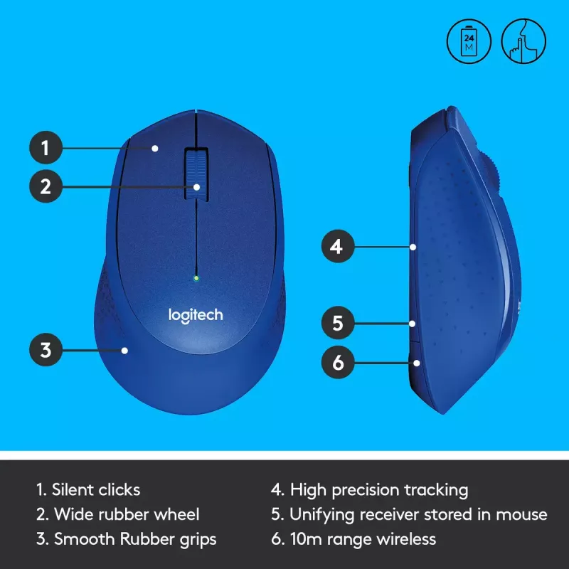 Ratón Logitech M330 SILENT PLUS RF Wireless