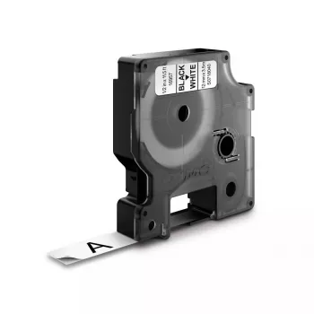 Cinta de etiquetas DYMO D1 Durable negro sobre blanco 12 mm