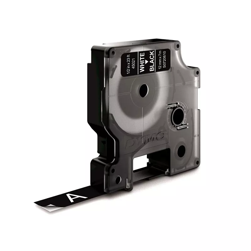 Etiquetas DYMO Original D1 | impresión blanca sobre cinta negra | 12 mm x 7 m | etiquetas autoadhesivas para impresoras de etiquetas LabelManager | fabricadas en Europa