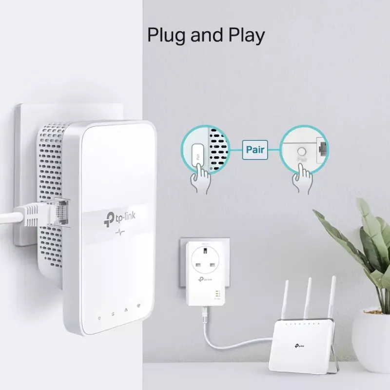Adaptador de red PowerLine TP-Link TL-WPA7617 KIT 1200 Mbit/s Ethernet LAN Wi-Fi blanco 2 uds.