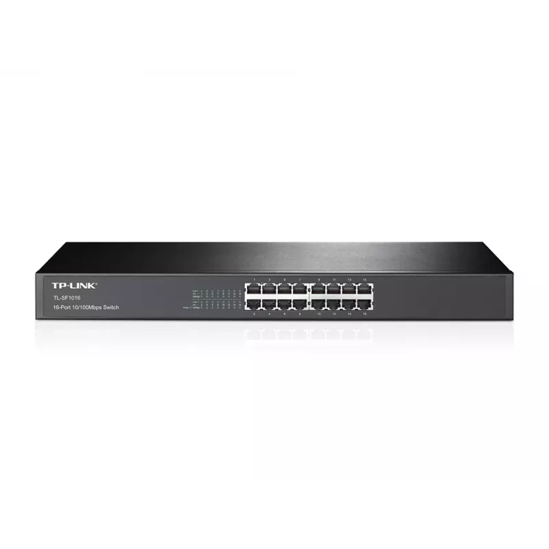Switch de red TP-Link 16 puertos 10/100Mbps para rack, no gestionado, Fast Ethernet (10/100), montaje en rack, 1U