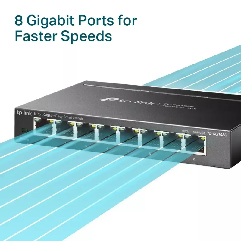 Switch gestionado TP-Link TL-SG108E 8 puertos Gigabit Easy Smart Switch