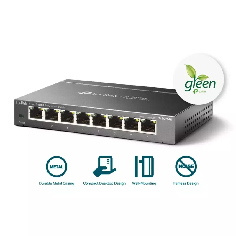 Switch gestionado TP-Link TL-SG108E 8 puertos Gigabit Easy Smart Switch
