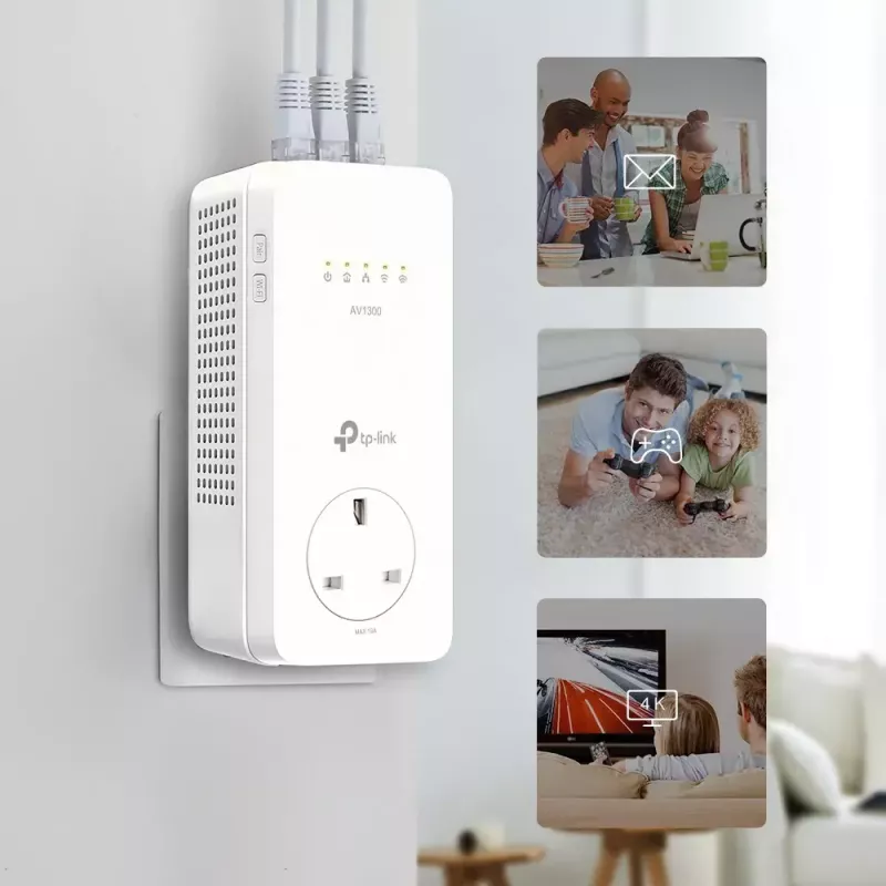 Adaptador de red PowerLine TP-Link TL-WPA8631P 300 Mbit/s Ethernet LAN Wi-Fi blanco 1 ud.