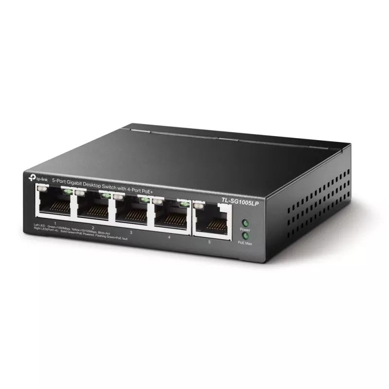 Switch de red TP-Link TL-SG1005LP no gestionado Gigabit Ethernet (10/100/1000) Power over Ethernet (PoE) negro