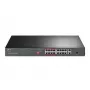 Switch PoE TP-Link 16 puertos 10/100 Mbps + 2 puertos Gigabit para rack con 16 puertos PoE+