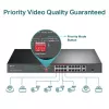 Switch PoE TP-Link 16 puertos 10/100 Mbps + 2 puertos Gigabit para rack con 16 puertos PoE+