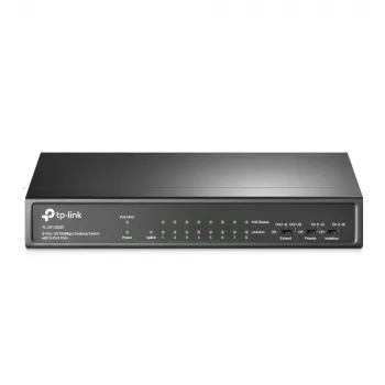 Switch de escritorio TP-Link 9 puertos 10/100Mbps con 8 puertos PoE+
