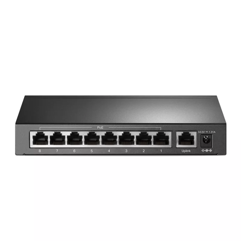 Switch de escritorio TP-Link 9 puertos 10/100Mbps con 8 puertos PoE+