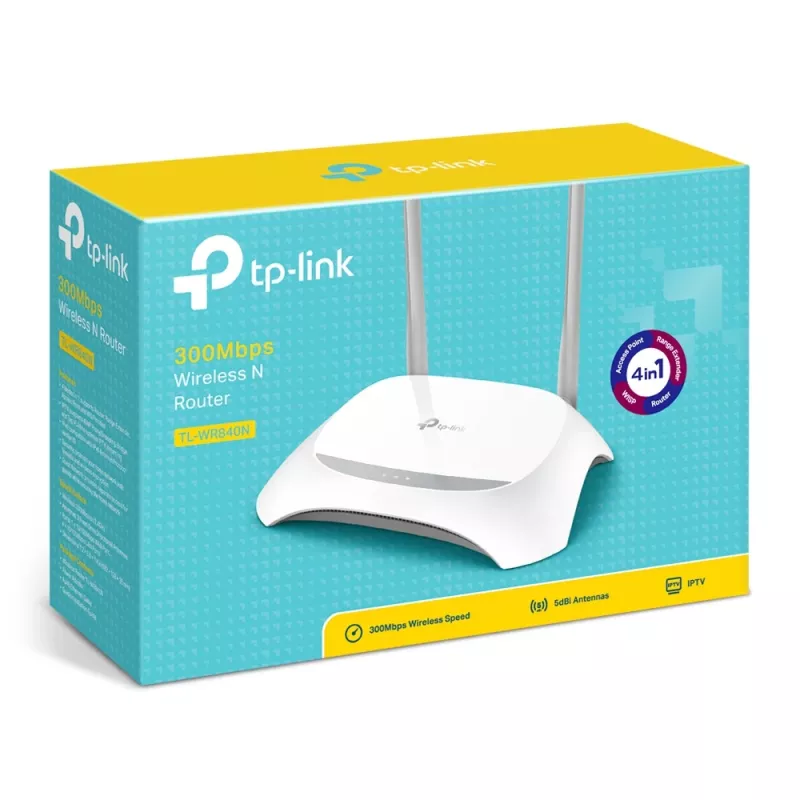 Router inalámbrico TP-Link TL-WR840N Fast Ethernet banda única (2,4 GHz) gris, blanco