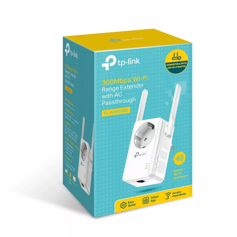 TP-Link TL-WA860RE N300 Repetidor Wi-Fi con enchufe AC pasante