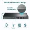 Switch TP-Link 18 puertos Gigabit para rack con 16 PoE+, no gestionado, Gigabit Ethernet (10/100/1000), dúplex completo, Power over Ethernet (PoE), montaje en rack, 1U