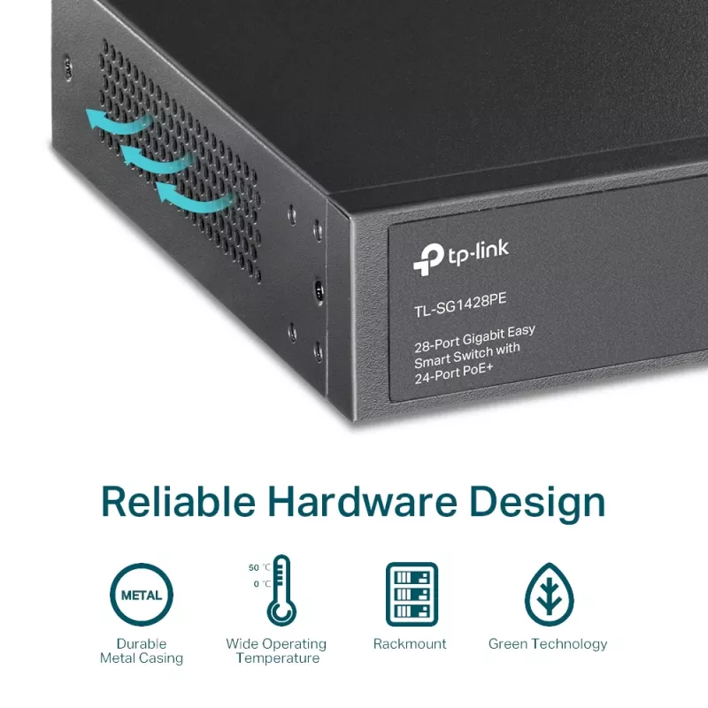 Switch gestionado TP-Link TL-SG1428PE 28 puertos Gigabit con 24 puertos PoE+