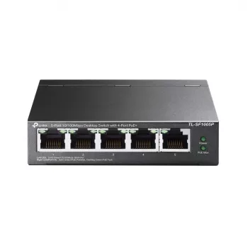 Switch PoE de escritorio TP-Link 5 puertos 10/100Mbps con 4 puertos, no gestionado, Fast Ethernet (10/100), dúplex completo, Power over Ethernet (PoE)