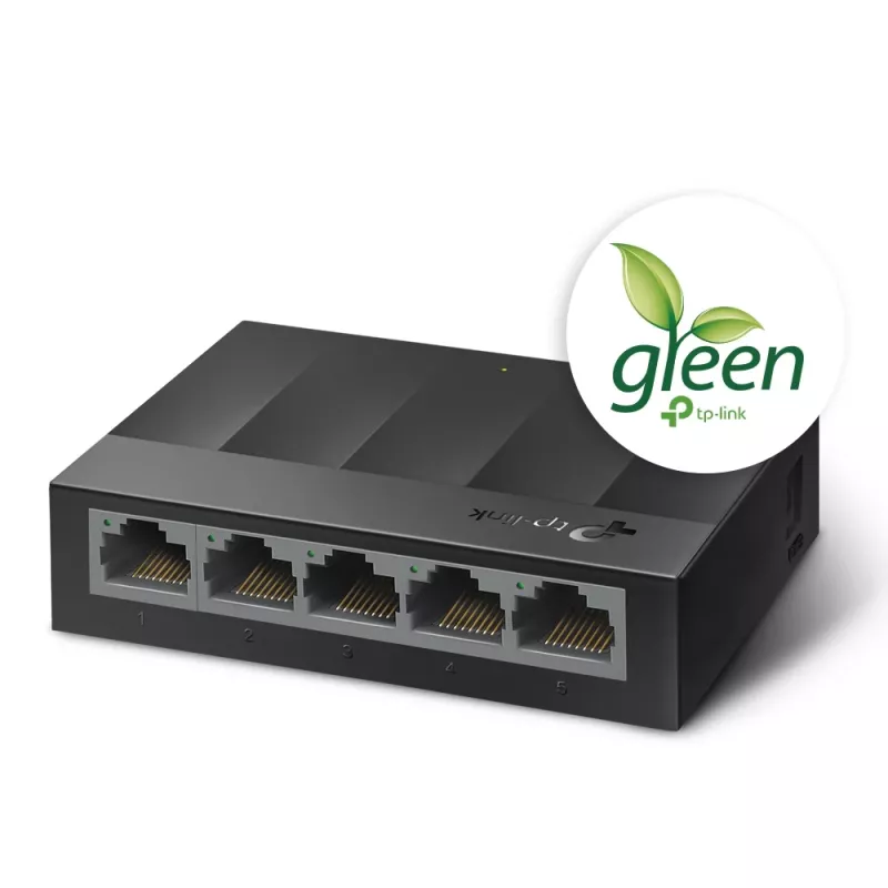 Switch de red de escritorio TP-Link 5 puertos 10/100/1000Mbps, no gestionado, Gigabit Ethernet (10/100/1000), montaje en pared