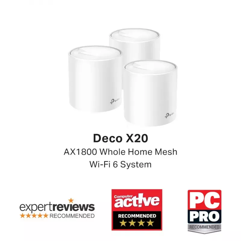 Sistema Wi-Fi 6 Mesh para todo el hogar TP-Link AX1800, pack de 3