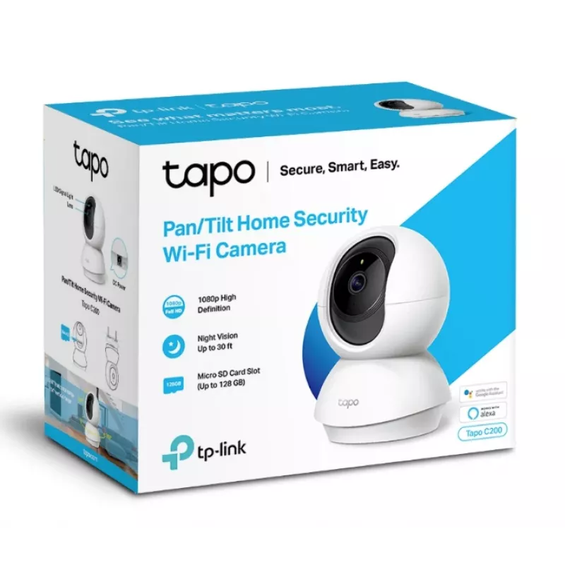 Cámara de seguridad WiFi TP-Link Tapo Pan/Tilt para el hogar, cámara de seguridad IP, interior, inalámbrica, 2400 MHz, FCC, IC, CE, NCC, techo
