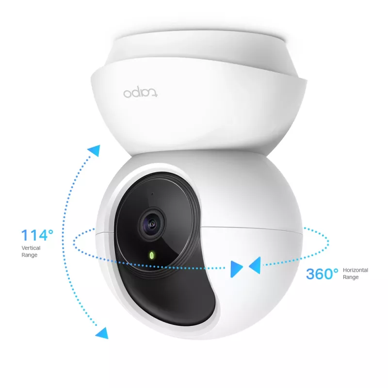 Cámara de seguridad WiFi TP-Link Tapo Pan/Tilt para el hogar, cámara de seguridad IP, interior, inalámbrica, 2400 MHz, FCC, IC, CE, NCC, techo