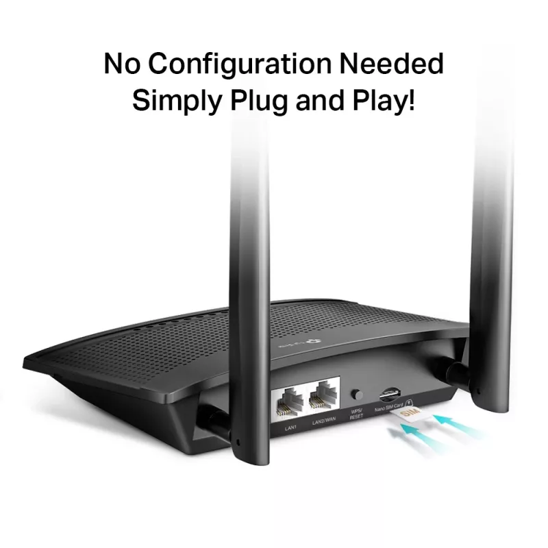 Router WLAN TP-Link TL-MR100 Fast Ethernet banda única (2,4 GHz) 4G negro