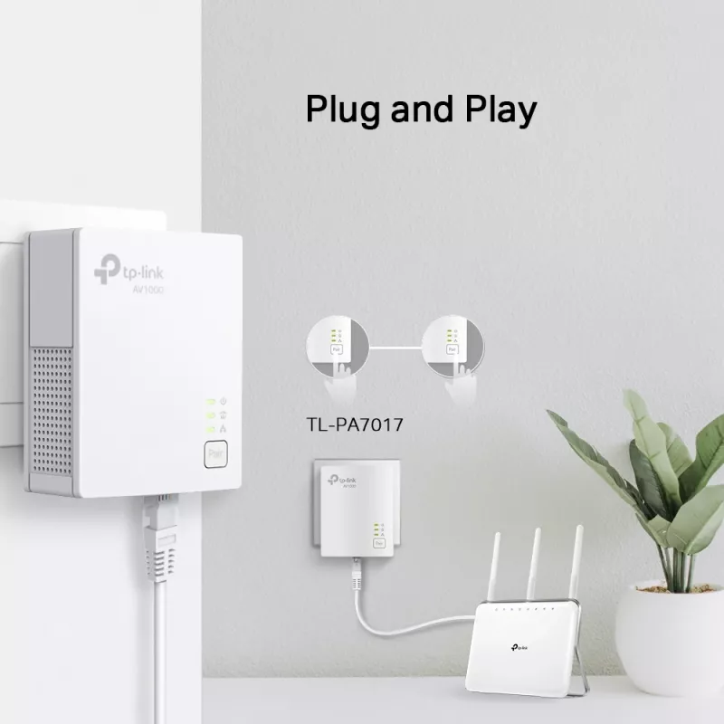 TP-Link TL-PA7017 KIT Adaptador de red PowerLine 1000 Mbit/s Ethernet LAN Blanco 2 uds.