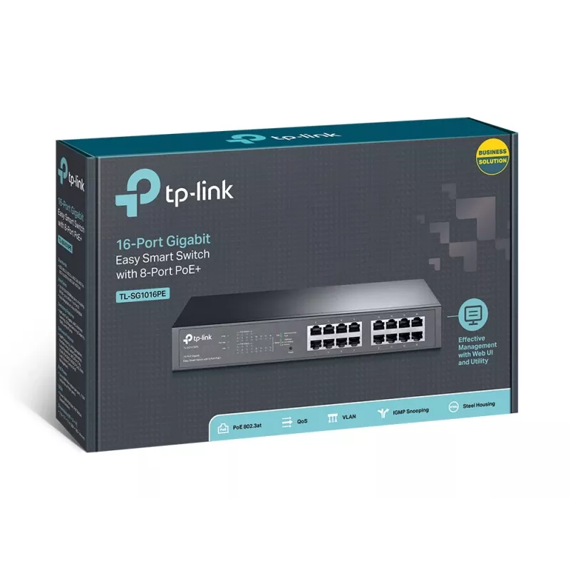 Switch gestionado TP-Link TL-SG1016PE 16 puertos Gigabit con 8 puertos PoE+