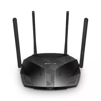 Router de sobremesa MERCUSYS MR80X — Wi‑Fi 6 dual band (802.11ax), 3000 Mbit/s, 4 antenas externas, 3 puertos Gigabit LAN