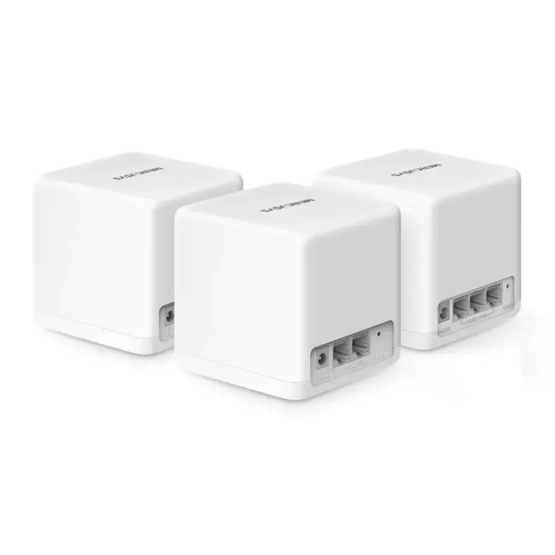 Sistema Mesh MERCUSYS Halo H60X (pack de 3) — Wi‑Fi 6 dual band, hasta 1500 Mbit/s, cobertura 550 m², 2× conexiones LAN