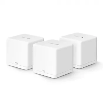 Sistema Mesh MERCUSYS Halo H60X (pack de 3) — Wi‑Fi 6 dual band, hasta 1500 Mbit/s, cobertura 550 m², 2× conexiones LAN