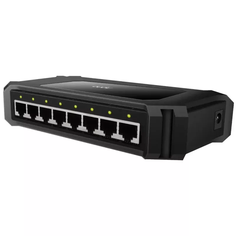 Switch de red Cudy GS108D 8 puertos Gigabit Ethernet (10/100/1000), 16 Gbit/s de conmutación, DC 5V, sobremesa, negro