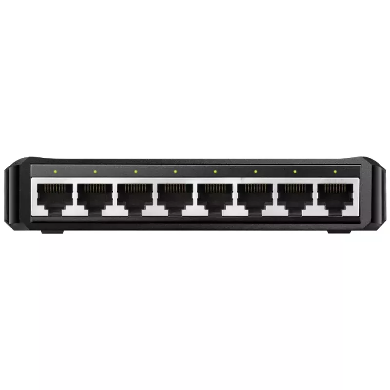 Switch de red Cudy GS108D 8 puertos Gigabit Ethernet (10/100/1000), 16 Gbit/s de conmutación, DC 5V, sobremesa, negro