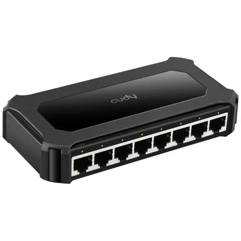 Switch de red Cudy GS108D 8 puertos Gigabit Ethernet (10/100/1000), 16 Gbit/s de conmutación, DC 5V, sobremesa, negro