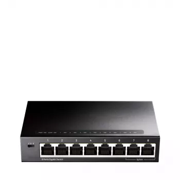 Switch de red Cudy GS108 — 8 puertos Gigabit Ethernet (10/100/1000), negro, 16 Gbit/s de capacidad de conmutación