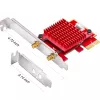 Tarjeta de red PCIe WLAN/Bluetooth interna Cudy WE3000S — Tri-Band 2.4/5/6 GHz, Intel AX210, Bluetooth 5.2, 2400 Mbit/s, Full-Height/Low-Profile