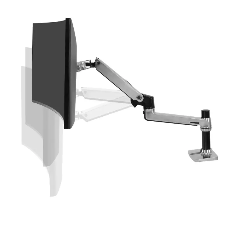Brazo de escritorio Ergotron LX para monitor LCD, aluminio pulido