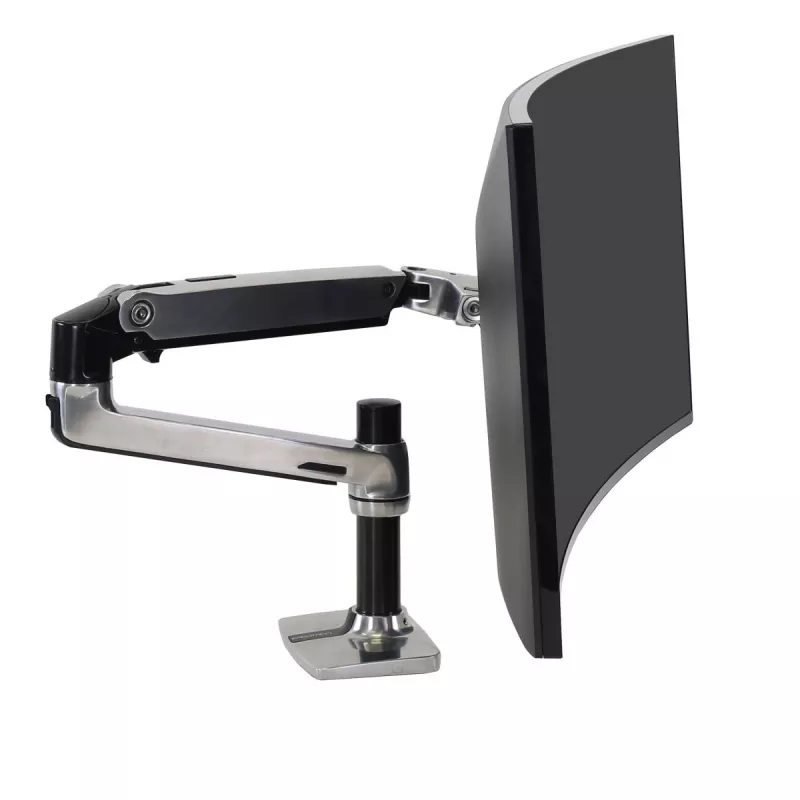 Brazo de escritorio Ergotron LX para monitor LCD, aluminio pulido