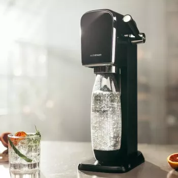 SodaStream ART Negro Steel Sifón de agua 1L Carbonator 60L
