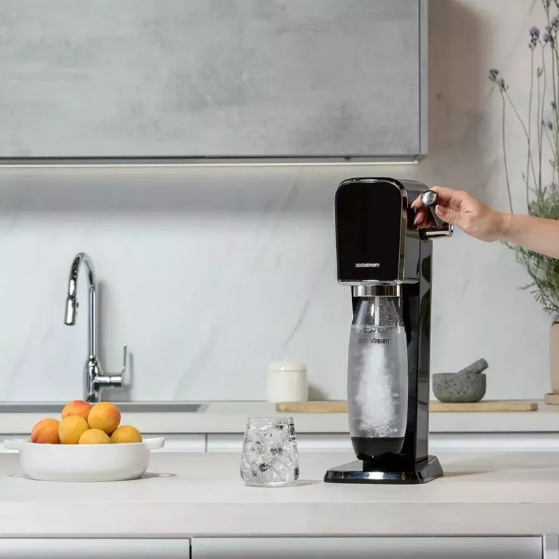 SodaStream ART Negro Steel Sifón de agua 1L Carbonator 60L