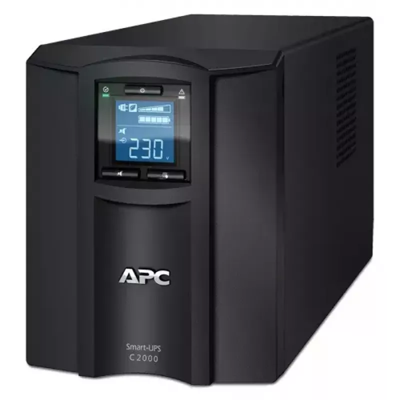 APC Smart-UPS C, Line Interactive, 2000VA, torre, 230V, 6x salidas IEC C13+1x IEC C19, comunicación USB y serie, AVR, LCD gráfica