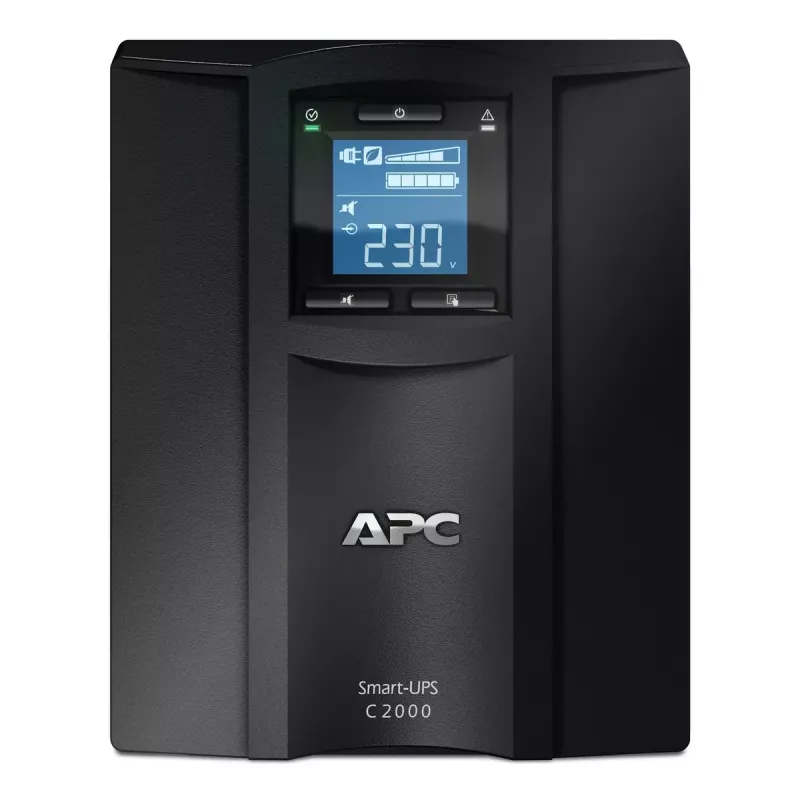 APC Smart-UPS C, Line Interactive, 2000VA, torre, 230V, 6x salidas IEC C13+1x IEC C19, comunicación USB y serie, AVR, LCD gráfica