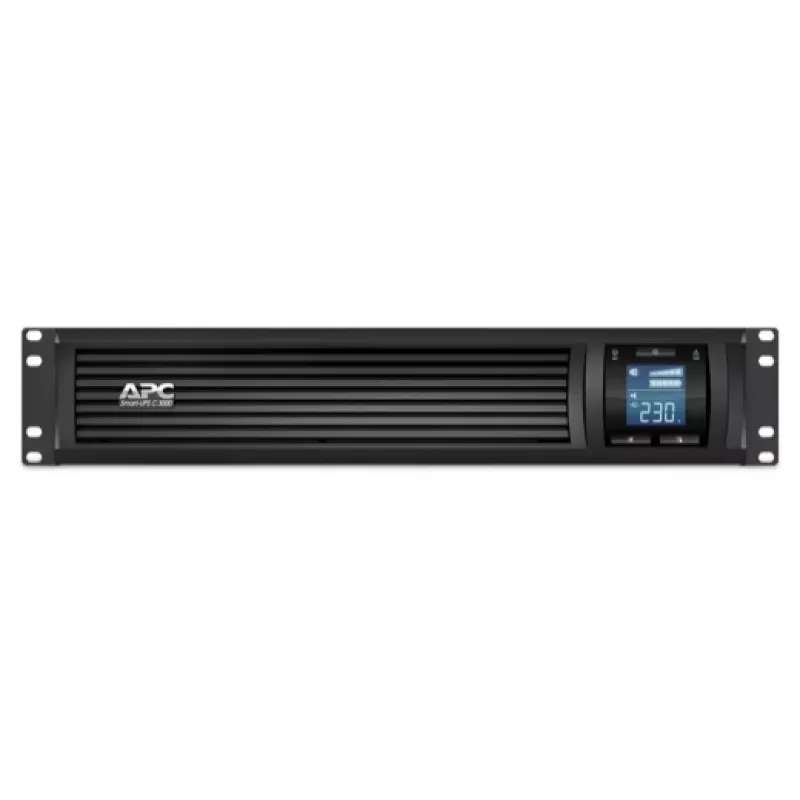 APC Smart-UPS C, Line Interactive, 3kVA, rackmount 2U, 230V, 8x salidas IEC C13+1x IEC C19, comunicación USB y serie, AVR, LCD gráfica