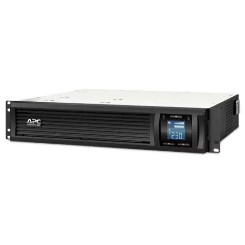 APC Smart-UPS C, Line Interactive, 3kVA, rackmount 2U, 230V, 8x salidas IEC C13+1x IEC C19, comunicación USB y serie, AVR, LCD gráfica